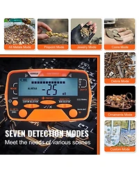 Sevorley Metal Detector for Adults and Kids, 10-Inch Waterproof Coil, 7 Modes, Lcd Display, Dsp Chip, Adjustable 41-52 in Aluminum Stem