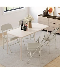 homfan Set of 4 Folding Chairs with Padded Cushions – Foldable Chair 350 lb Weight Limit, Portable