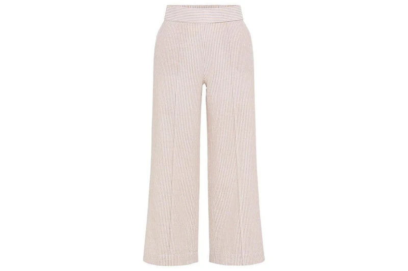 Olsen Women's Stripe Linen-Cotton Cropped Pant