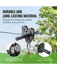Sevorley Zipline Kit for Kids and Teens, 100 ft Backyard Zip Line up to 500 lb with Spring Brake and Seat