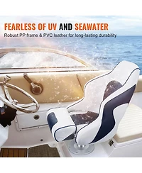 Sevorley Captain Bucket Boat Seat with Flip-Up Bolster and High Back
