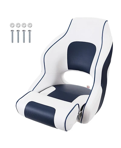 Sevorley Captain Bucket Boat Seat with Flip-Up Bolster and High Back