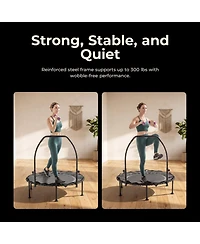 Sunny Health & Fitness Active 48-Inch Fitness Trampoline with Adjustable Handlebar