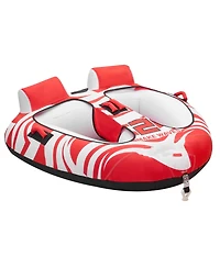 Sevorley 2-Rider Inflatable Towable Tube for Boating, Water Sports Tube with 2 Cockpits, 340 lbs Capacity