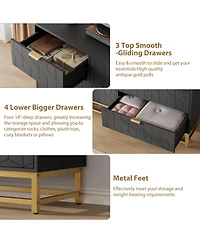 homfan 53.5" Wide Dresser for Bedroom, Modern 7 Drawer Organizer Tv Stand and Closet, Large Chest Living Room, Hallway, Entryway