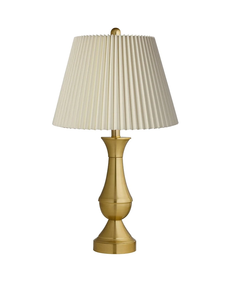 Regency Hill Becky Traditional Table Lamps 24 3/4" High Set of 2 Antique Brass Metal Linen Pleat Shade for Bedroom Living Room Bedside Office