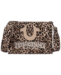 True Religion Women's Bling Logo Leopard Messenger Bag