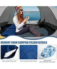 Piscifun 2 Pack Shredded Memory Foam Camping Travel Pillow Set With Waterproof Storage Bag Portable Outdoor Gear