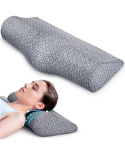 Piscifun High Density Memory Foam Roll Support Ergonomic Design Relieve Neck Shoulder Strain Multi Use Travel Office Bed