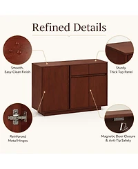 homfan 55 Inch Buffet Cabinet, 3 Doors and 2 Drawers, Sideboard, Coffee Bar Kitchen Cabinet for Kitchen, Living Room, Entryway