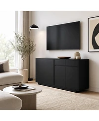 homfan 55 Inch Buffet Cabinet, 3 Doors and 2 Drawers, Sideboard, Coffee Bar Kitchen Cabinet for Kitchen, Living Room, Entryway