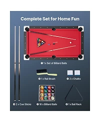 Sevorley 6 ft Portable Pool Table Set with Balls, Cues, Rack and Chalk