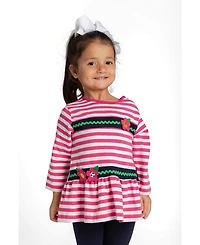 Florence Eiseman Baby Girl ( 12M to 24M ) Stripe Knit Tunic With Sport Flowers And Leggings