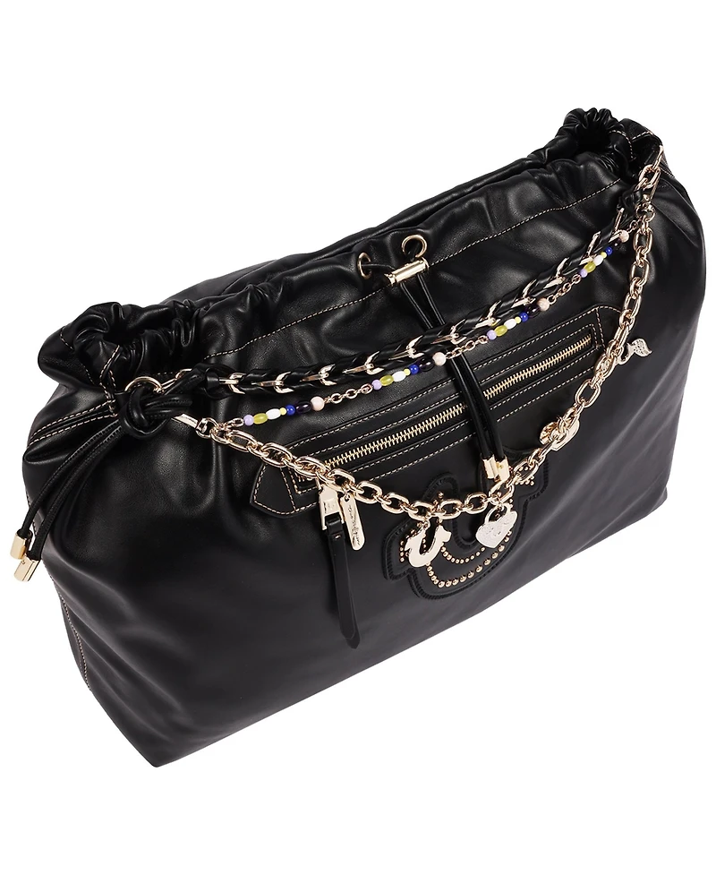 True Religion Women's Vintage Chain Soft Hobo Bag