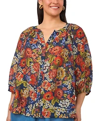 Vince Camuto Plus Raglan-Sleeve Button-Down Blouse