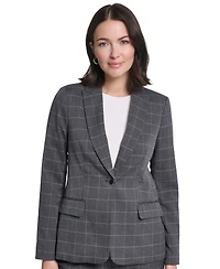 Calvin Klein Women's One-Button Notch Lapel with Front Pockets Jacket