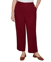 Alfred Dunner Plus Union Square Textured Cranberry Pants