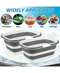 Piscifun 2 Pack Collapsible Ice Buckets Large Capacity Beverage Cooler For Parties And Outdoor Gatherings