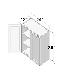 Boyel Living Standard Wall Cabinet 2 Door Shelves, Ready to Assemble Kitchen with Solid Wood Frame