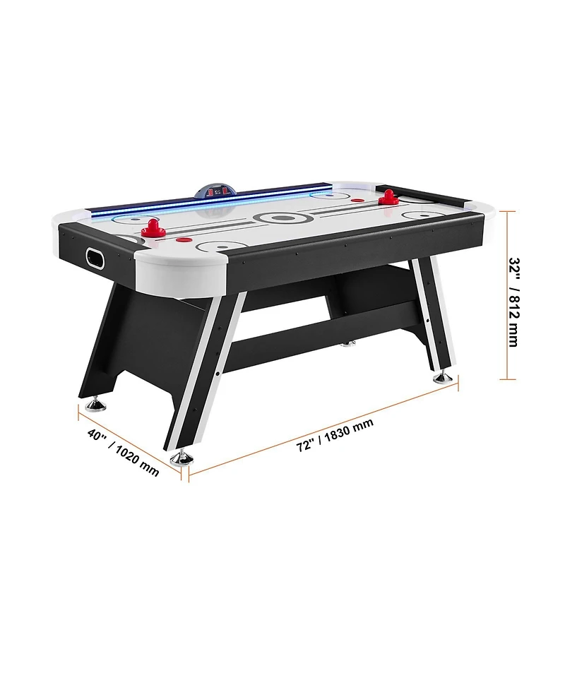 Sevorley 72 Air-Powered Hockey Table with Led Lights and Electronic Scoring