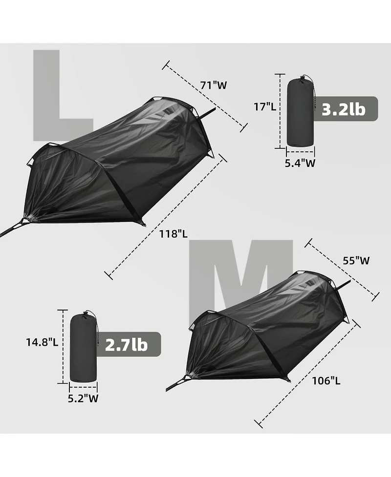 Piscifun 600lbs Capacity Camping Hammock With Mosquito Net Tree Straps Portable Lightweight Outdoor Gear