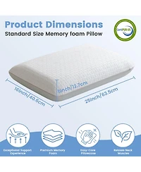 Piscifun Memory Foam Camping Travel Nap Pillow Washable Breathable Cover Support Neck Shoulder Back