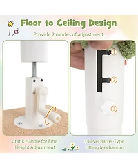 Hongge Floor to Ceiling Cat Tree 86 to 99.5 Inch Adjustable Height with Space Capsule and Sisal Posts