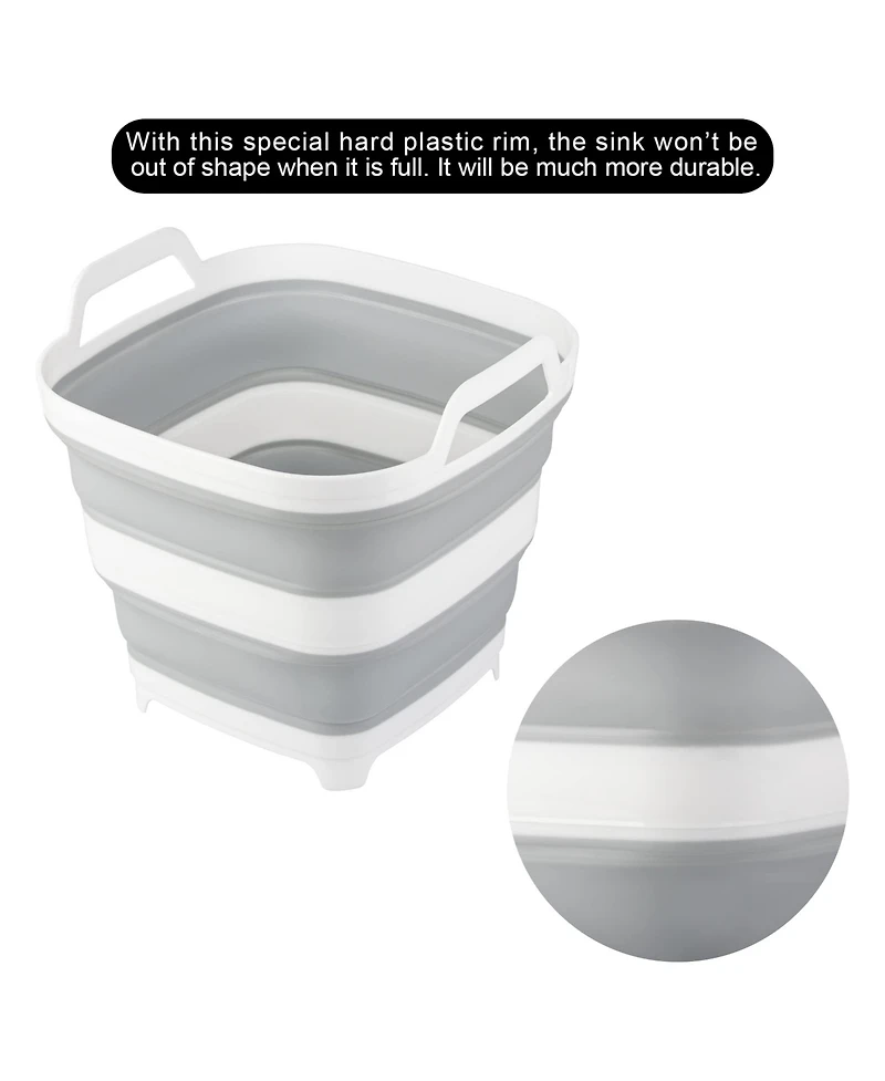Piscifun 2 Pack Collapsible Ice Bucket Foldable Drink Cooler Multi Purpose Storage Tub