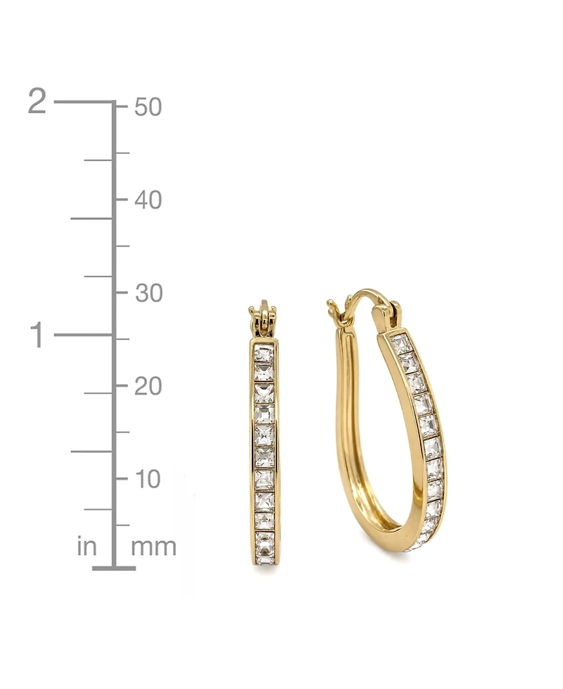 And Now This Crystal Oblong 18k Gold-Plated Brass Hoop Earrings, Macy's Exclusive