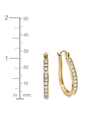 And Now This Crystal Oblong 18k Gold-Plated Brass Hoop Earrings, Macy's Exclusive