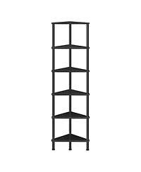 Slickblue Industrial Corner Bookshelf 6-Tier Metal Display Shelf for Books, Plants & Home Decor