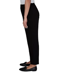 Alfred Dunner Petite Travel Advisory Pull-On Elastic-Waist Crinkle-Texture Ankle Pants