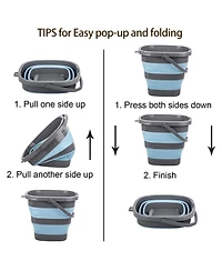 Piscifun 2 Pack Collapsible Plastic Bucket Foldable Rectangular Tub For Cleaning Camping Fishing