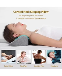 Piscifun 2 1 Memory Foam Neck Pillow Support Shoulder Relaxer Cervical Spine Alignment