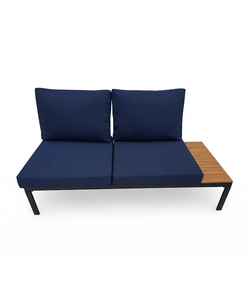 Asagikoiai 4 Piece Weather Resistant Outdoor Conversation Set with Cushions and Coffee Table-Asagikoiai