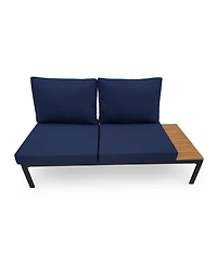 Asagikoiai 4 Piece Weather Resistant Outdoor Conversation Set with Cushions and Coffee Table-Asagikoiai