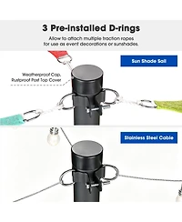 Yescom String Light Poles Festoon Posts with Bracket Clamp for Event Party Garden Deck Decor Patio Sun Shade 4 Pack