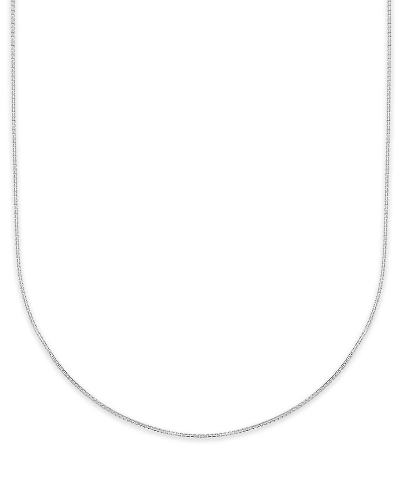 Macy's Diamond-Cut Box Chain Necklace in 10k White Gold