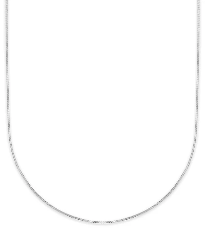 Macy's Diamond-Cut Box Chain Necklace in 10k White Gold