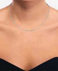 Macy's Diamond-Cut Box Chain Necklace in 10k White Gold