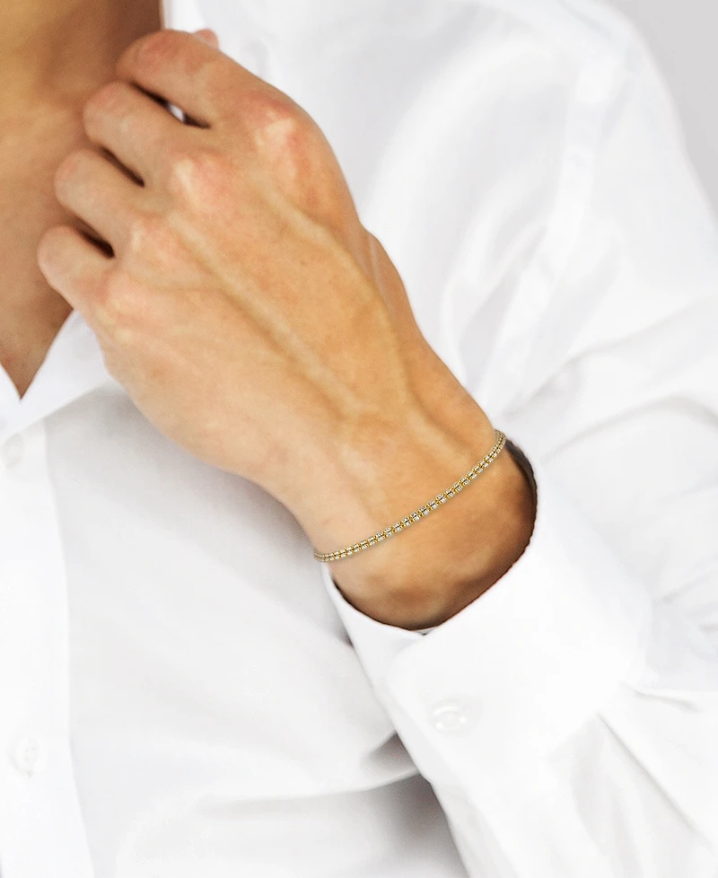 Macy's Two-Tone Ice Chain Bracelet in 10k Yellow Gold