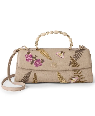 Brahmin Dayan Woodland Leather Medium Fossilized Satchel Handbag