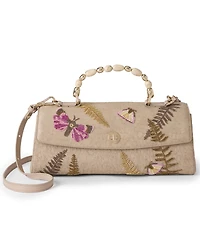 Brahmin Dayan Woodland Leather Medium Fossilized Satchel Handbag