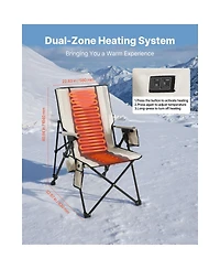Sevorley Heated Camping Chair with 3 Heat Settings, High Back Folding Chair, 260 lb Capacity