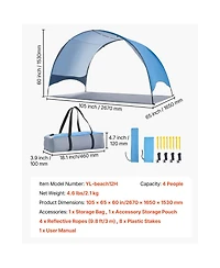 Sevorley 4-Person Beach Tent Sun Shelter with Upf 50 Plus Canopy