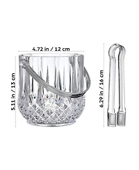 Piscifun Portable Clear Plastic Ice Bucket With Handle and Clip 60oz Capacity For Home Bar Parties