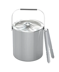 Piscifun Stainless Steel Double Wall Insulated Ice Bucket with Strainer Tongs Lid for Parties Home Bar