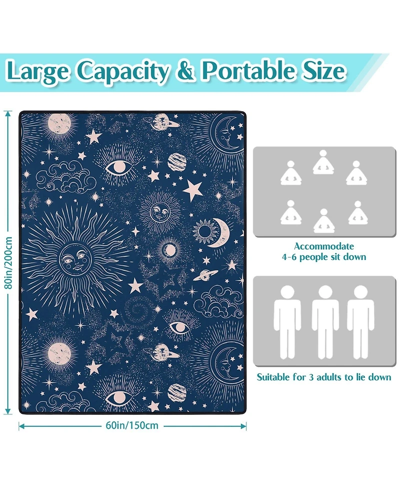 Piscifun Waterproof Foldable Picnic Blanket 3 Layer Sand proof Oversized Outdoor Mat For Camping Beach Travel