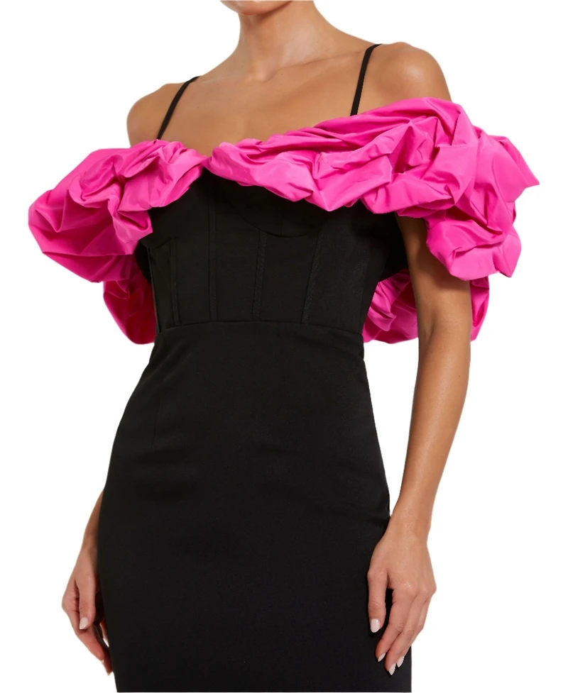 Mac Duggal Women's Off-the-Shoulder Column Gown with Oversized Ruffle