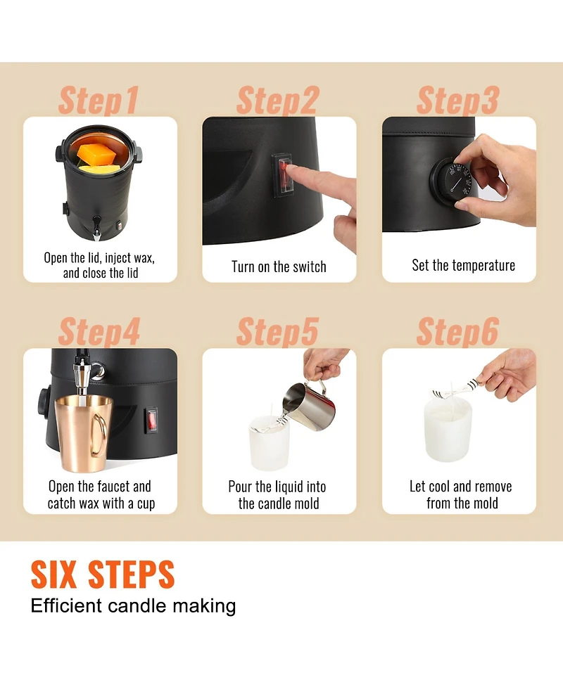 Sevorley Electric Wax Melter for Candle Making, 6.5 L with Easy Pour Spout